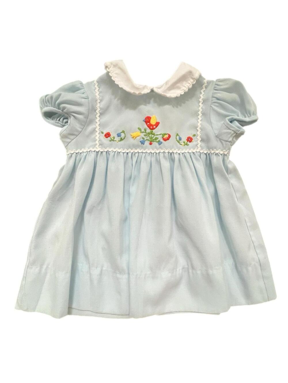 Vintage 70s Sylvia Whyte for Neiman Marcus Dress w/ Embroidered Front - L